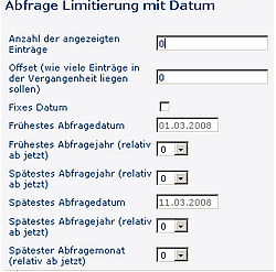 abfragelimitierung mit datum